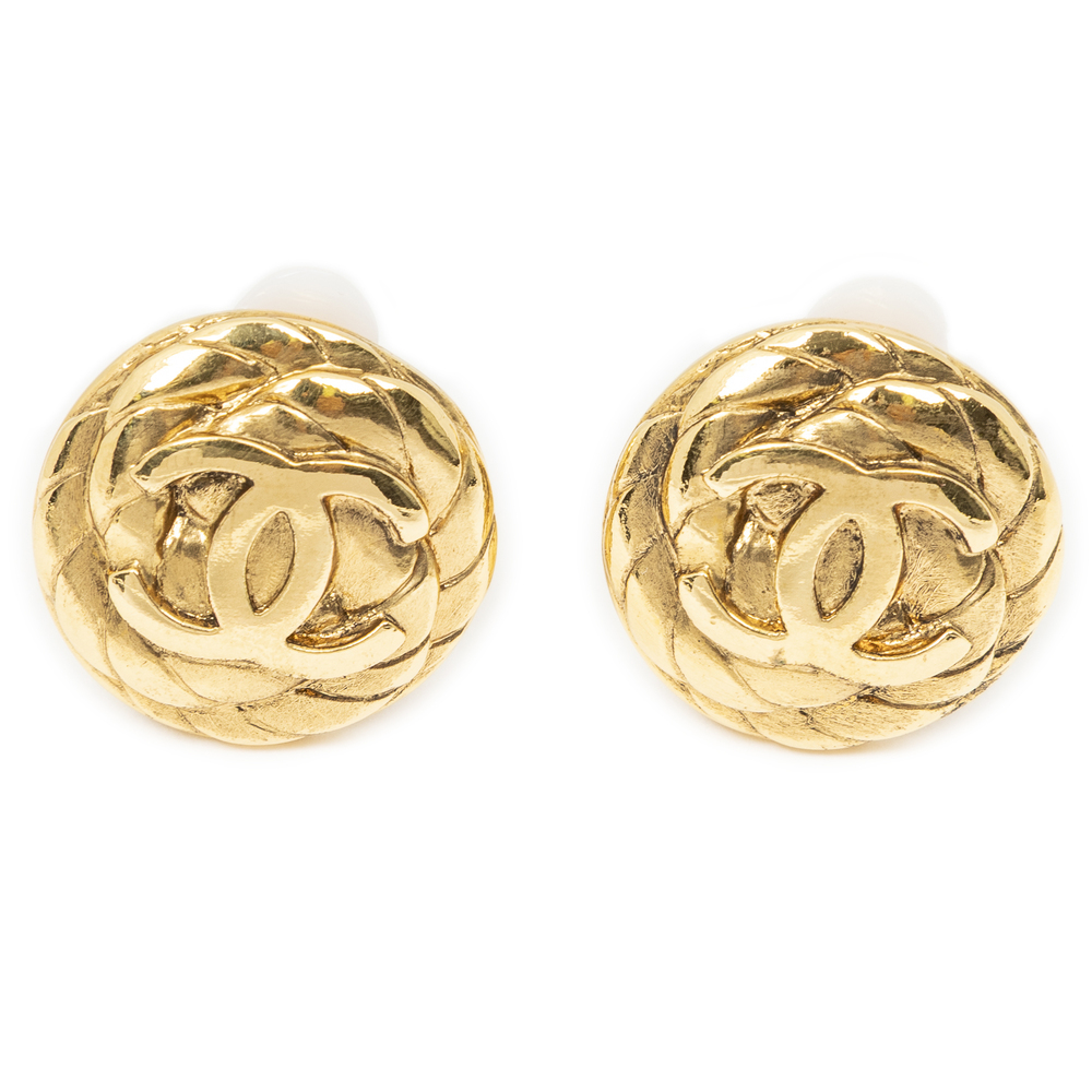 Chanel CC Round Rope Clip On Earrings